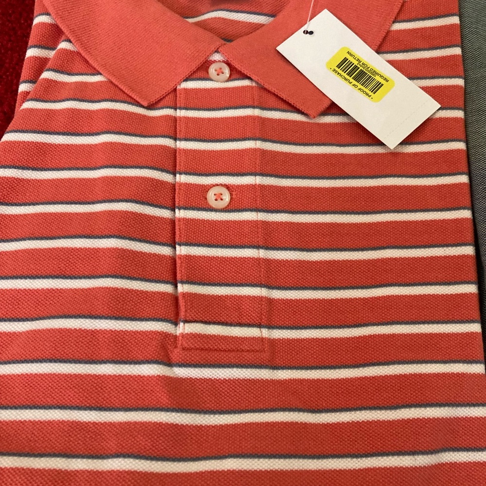 NWT Daniel Cremieux Dark Salmon + White & Gray Striped Men’s Shirt Size XXL - Picture 4 of 6